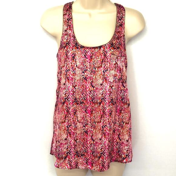 Collective Concepts Pink Navy Watercolor Racerback Tank Top - Picture 1 of 16